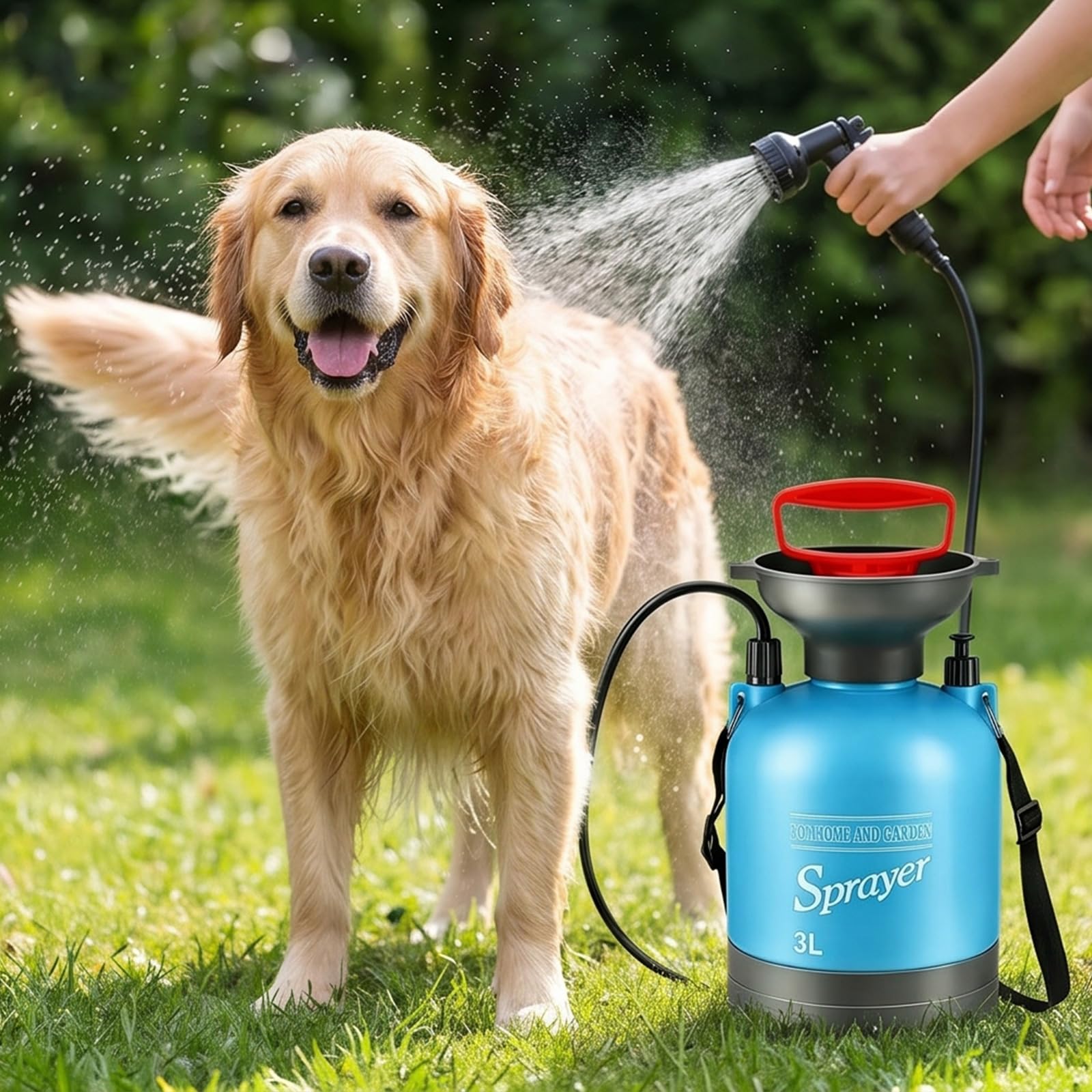 Douche avec large ouverture pour bain d'animaux et lavage de voiture, 5 l