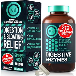 Digestive Enzymes for Women and Men with Probiotics and Prebiotics - Vegan Digestive Enzyme Blend - Bloating Support, Gut Health & Digestion Supplement with Artichoke Ginger Turmeric - 180 Capsules
