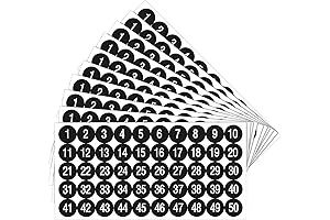 10 Sheets 1 to 50 Number Stickers Vinyl - The Ultimate Organization Solution