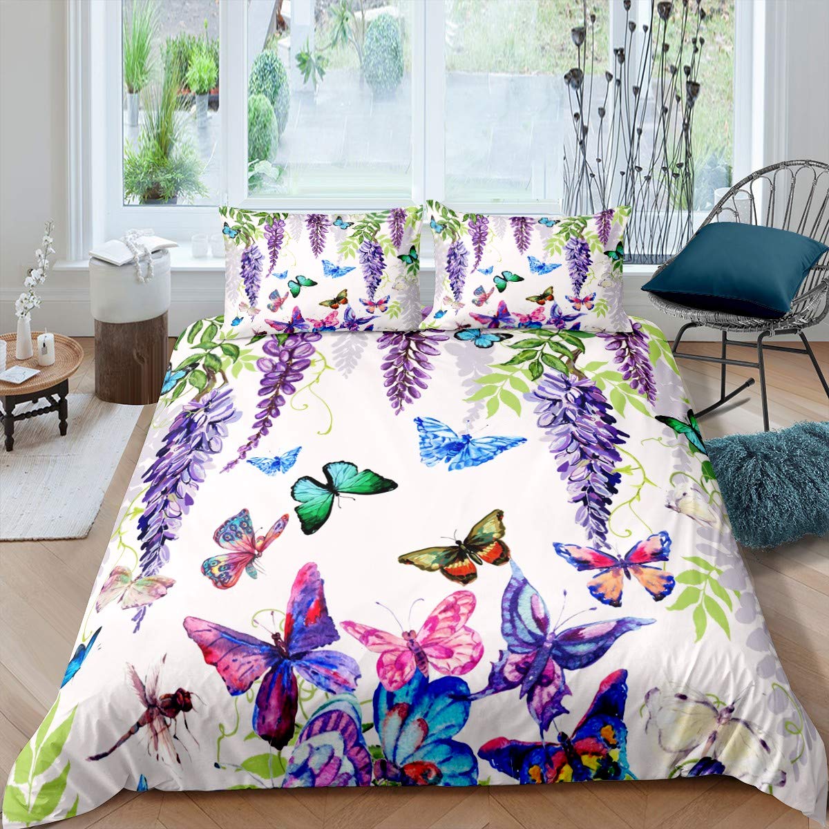 Housse de couette papillons colorés pour illuminer la chambre des enfants
