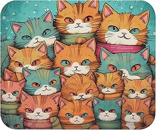 قاعدة ماوس لطيفة 334 برسومات قطط كرتونية، مناسبة لعشاق القطط. تتميز بسطح أملس وغير قابل للانزلاق، مناسبة للألعاب والعمل المكتبي، وتتميز بالمتانة للاستخدام اليومي، ملونة
