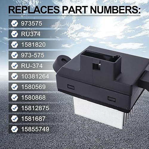 Miniatura 3 de HiSport Resistencia de motor de soplador de control de temperatura automático compatible con Chevy Malibu 2004-2012, Pontiac G6 2005-2010, Saturn
