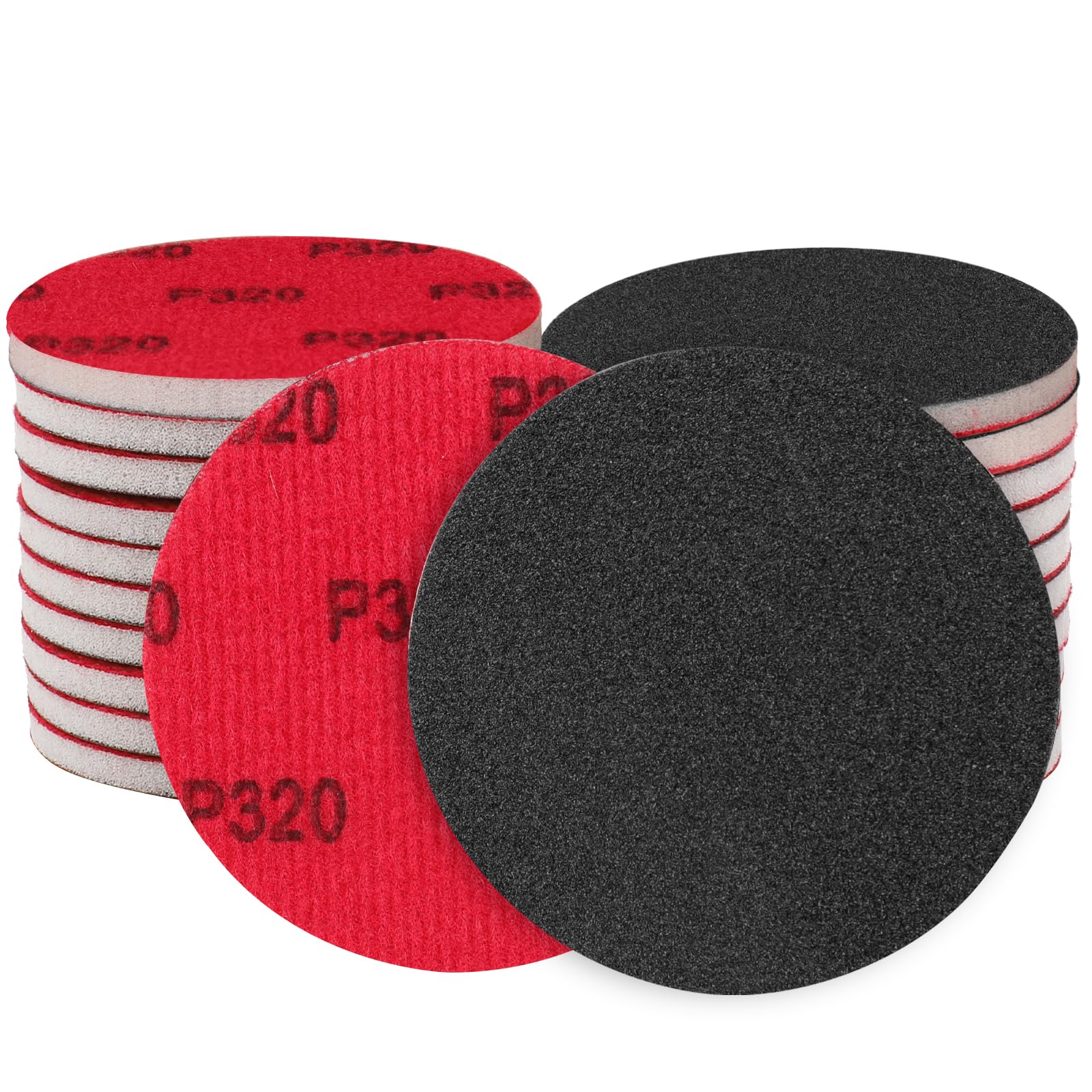 Shineboc 12Pcs 6 Inch Hook and Loop Sanding Sponge Discs 320 Grit Wet Dry Sanding Pads, Foam Sandpaper for Random Orbital Sander, Curved Surface