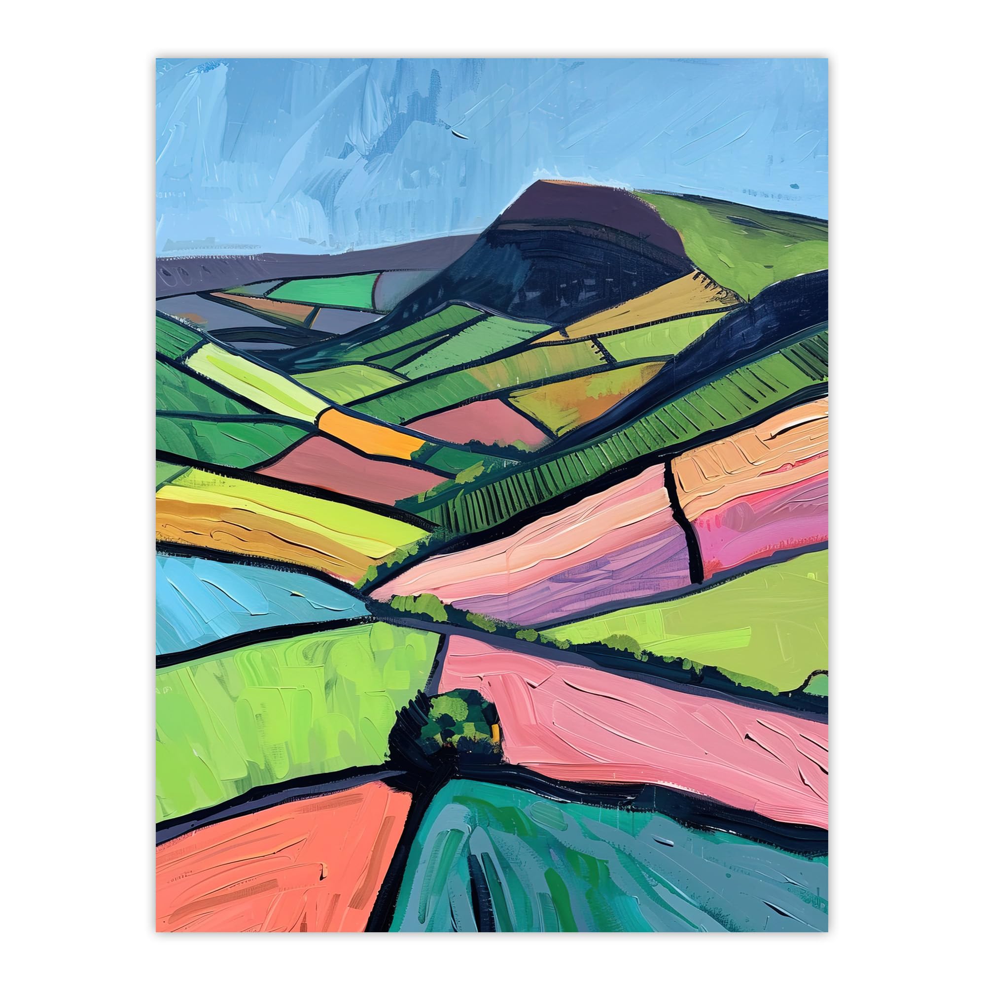 Artery8 Mam Tor Peak District Oil Painting Wall Art Print W18" x H24"