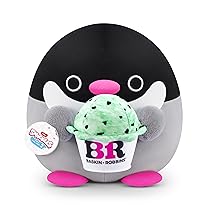 Snackle Serie 2 Snackle da 40 cm di ZURU, peluche batuffoloso, coccoloso e schiacciabile da 40 cm con accessorio snack, Penguin (Baskin Robbin)