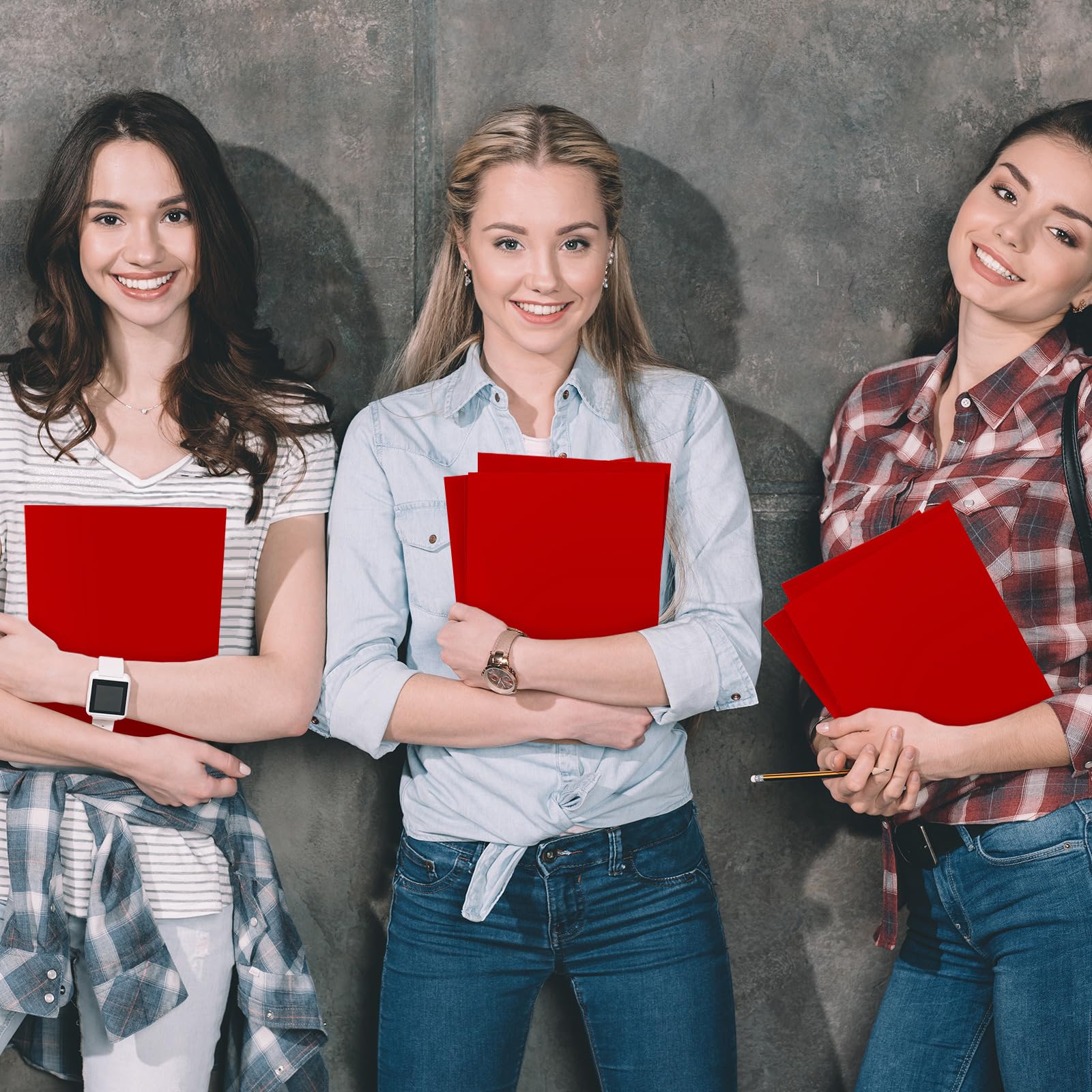 Yeaqee Dokumentenmappen mit 2 Taschen, glänzend, laminiert, Briefgröße, Großpackung, Papierportfolios mit Dateipräsentation für Schule, Büro, Zuhause, Geschäft, Lehrer, Hochschule, Rot, 200 Stück