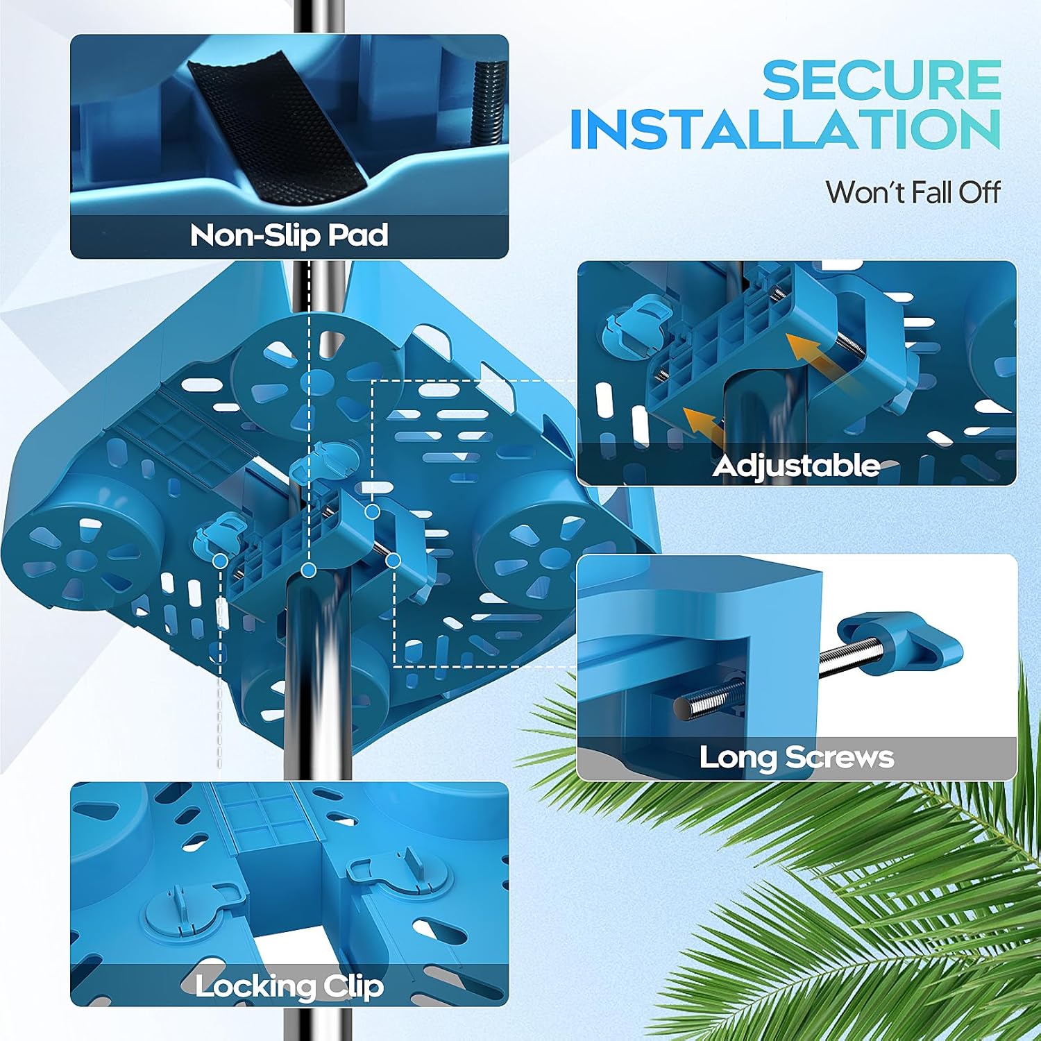 Swimming Pool Umbrella Table Tray: 16" Beach Table Tray for Patio Garden Swimming Pool Outdoor - 4 Large Cup Holder for Drinks Phone Snack Towel Sunglasses Fruit