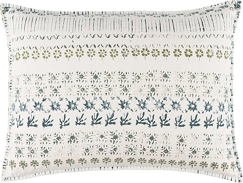 Miniatura 3 de Pine Cone Hill Hawthorn - Funda de almohada neutra, tamaño europeo, patrón floral marfilgris