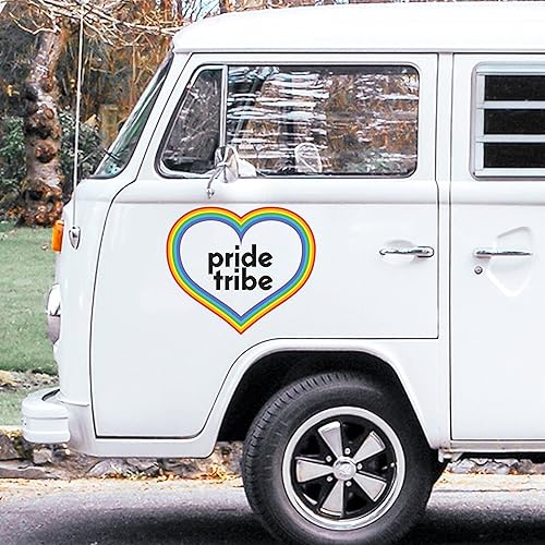 Miniatura 3 de Yelolyio 2 PCS Pride Tribe Gay Heart Sticker, Gay Pride LGBT Equality Lesbian Vinyl Stickers Decal for Cars Laptops, Guitar, Fridge, Water Bottles