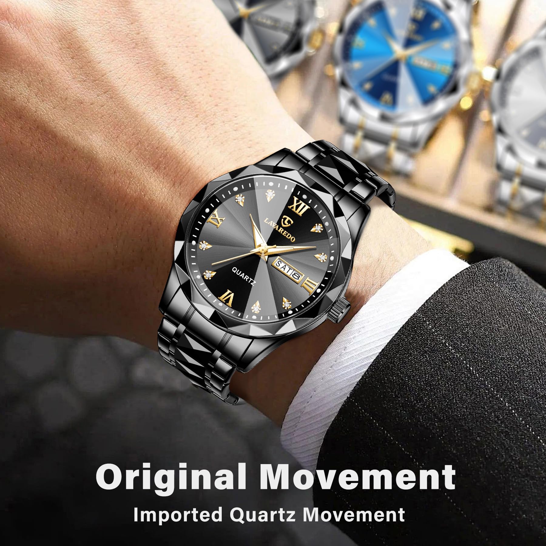 caprock Herrenuhr wasserdichte Analoge Quarzuhr mit Datum, Edelstahl, Lässiger und Modischer Stil für Männer