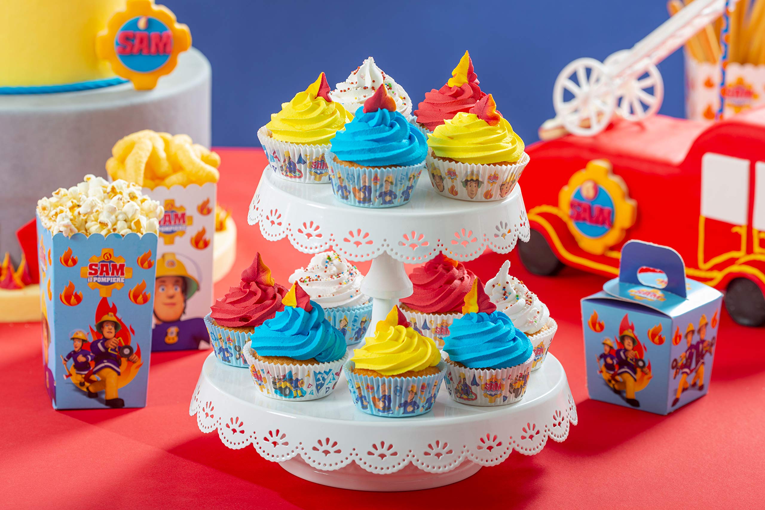 DECORA Party Box „Sam Der Feuerwehr“ – 6 Stück, Papier | Für Popcorn & Snacks