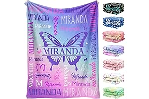 Personalized Custom Name Blanket for Adults Kids with 9 Colors 7 Sizes