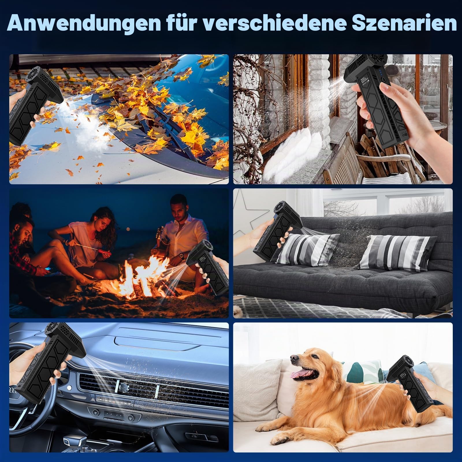 Elektrische Staubgebläse,2025 Neues Modell Zwei-in-Eins Mini-Gebläse mit Taschenlampe für den Außenbereich,180000RPM Druckluftspray Reinigungsgeräte mit Windgeschwindigkeit der Stufe 4 für Auto