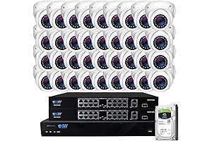 Qsee 32-Channel 4K NVR PoE IP Camera System with AI Human &...