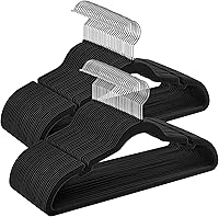 Vista 70 de SONGMICS UCRF029W05 - Paquete de 50 ganchos de terciopelo antideslizantes para trajes con muescas para el hombro, barra para pantalones, gancho