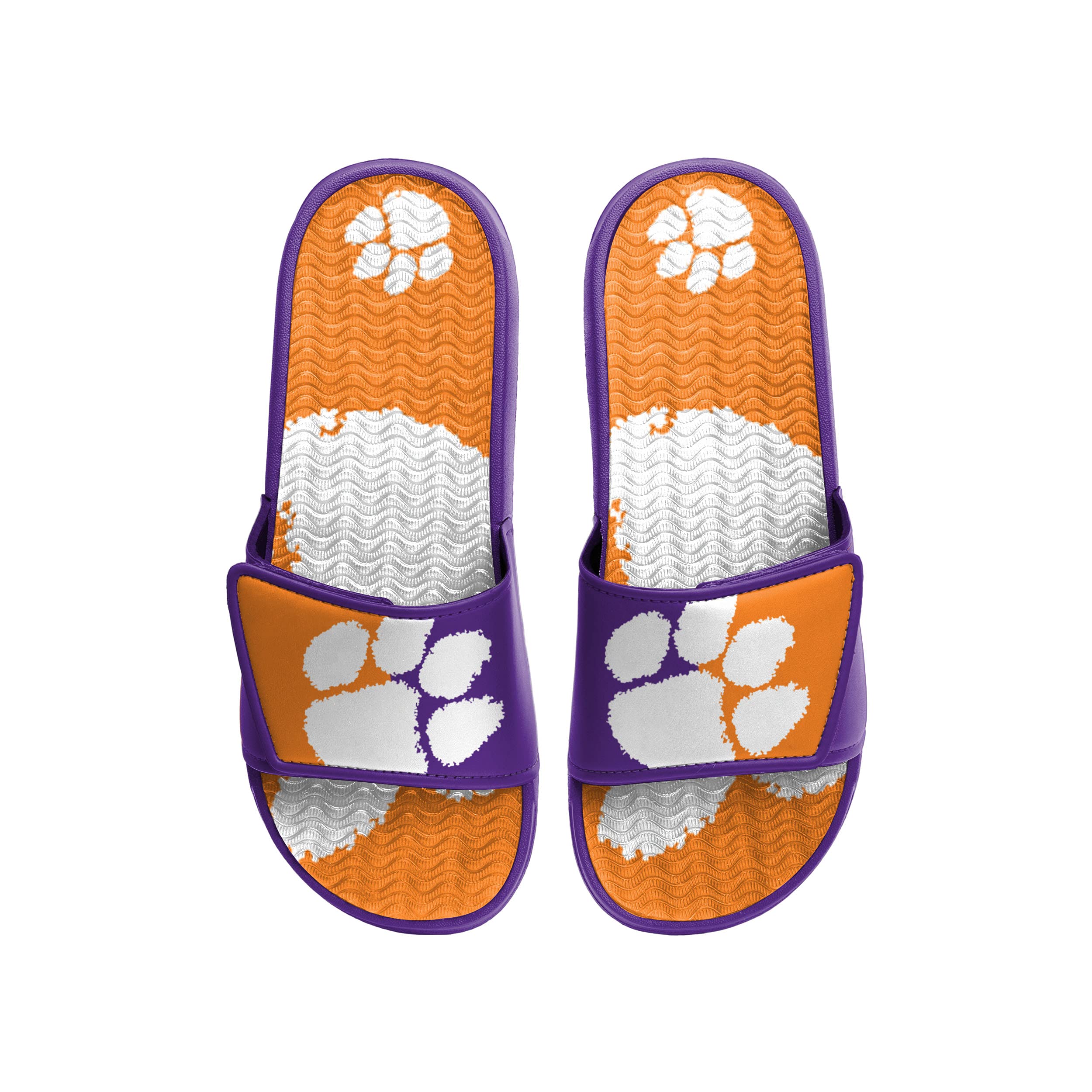 FOCO Clemson Tigers NCAA Mens Colorblock Big Logo Gel Slide - L