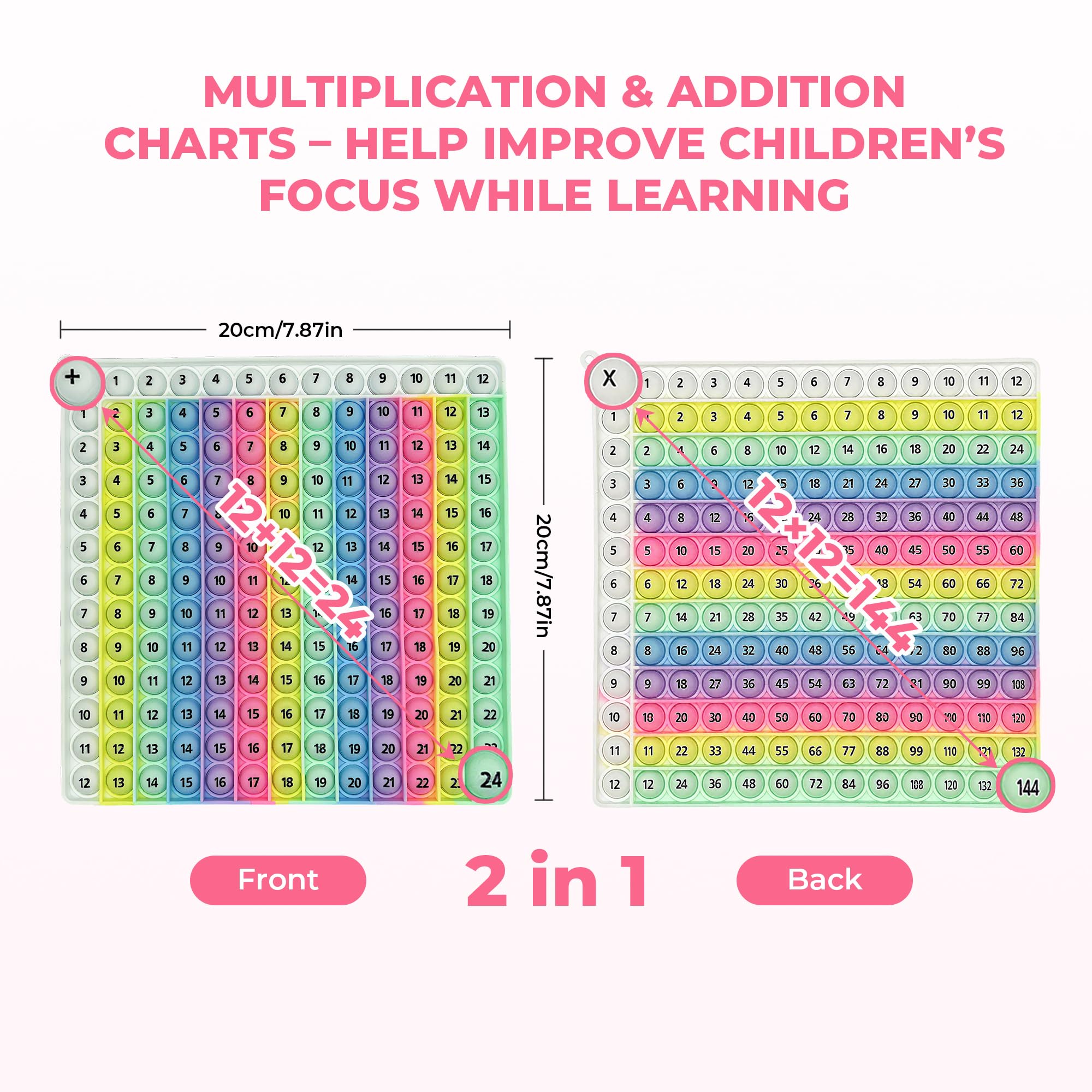 Briocht Times Tables and Addition Maths Toy, Multiplication Tables for Kids Times Tables Game - Image 2