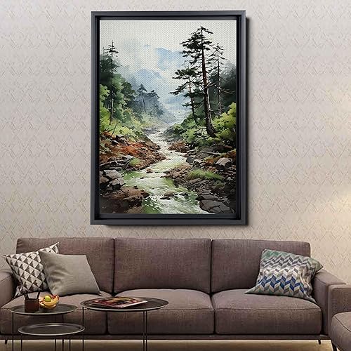 Miniatura 4 de Forest Pieces Wall Art Prints, Nature Art, Abstract Landscape Nature Art Tree Painting Decor, Woodland Living Room Art, Forest Art Print
