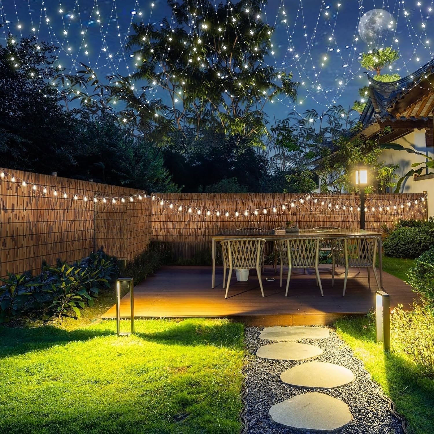 Rotolo decorativo impermeabile per recinzione, 1,2 m x 5 m e 1,5 m x 10 m, in bambù naturale, per balcone, terrazza, esterni, frangivento, varie misure disponibili (95 x 650 cm)