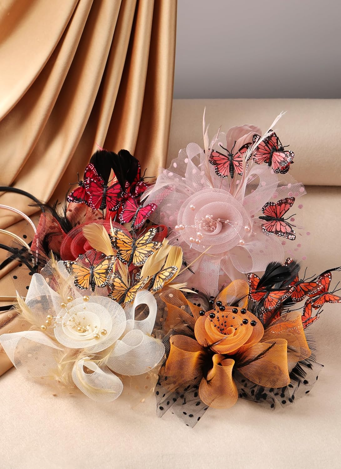 Butterfly Derby Hat 2025 - Classic Tea Party Hats with Hair Clip, 1920s 50s Fascinators for Lady Woman - Image 6