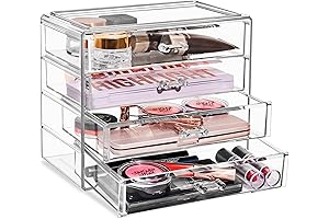 Sorbus Acrylic Clear Makeup Organizer with 4 Drawers