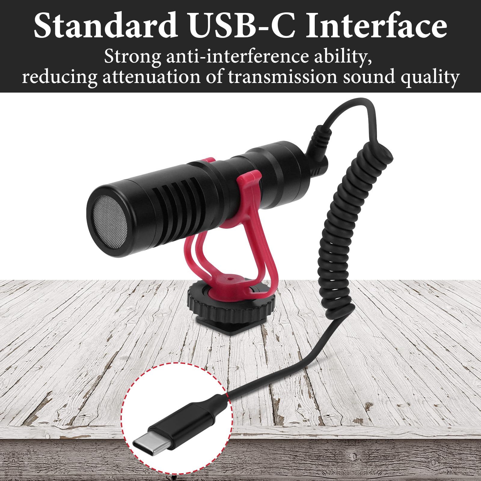 GEEKRIA for Creators USB C to 3.5mm TRS Microphone Coiled Cable 20 inch / 50 CM, Compatible with Rode VideoMicro - Image 4