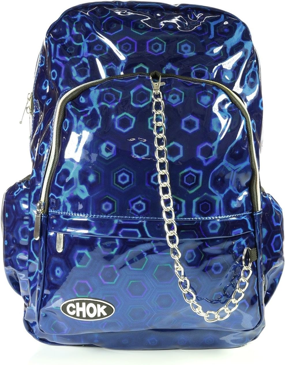 CHOK Holo Blue 3D Hologram Backpack Rucksack Bag with Laptop Protection | School College Unisex Travel | Holographic Reflective Mirror Cool Effect