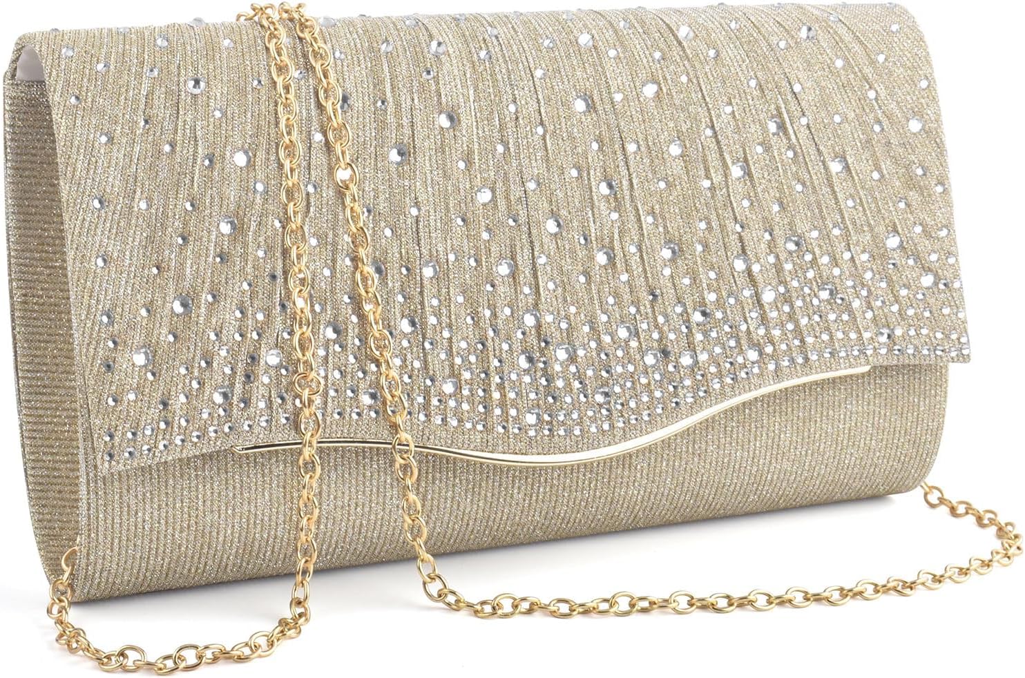 TINDTOP Clutch Purses for Women, Formal Evening Bags Suede Shoulder Envelope Party Handbags Wedding Cocktail Prom Clutches
