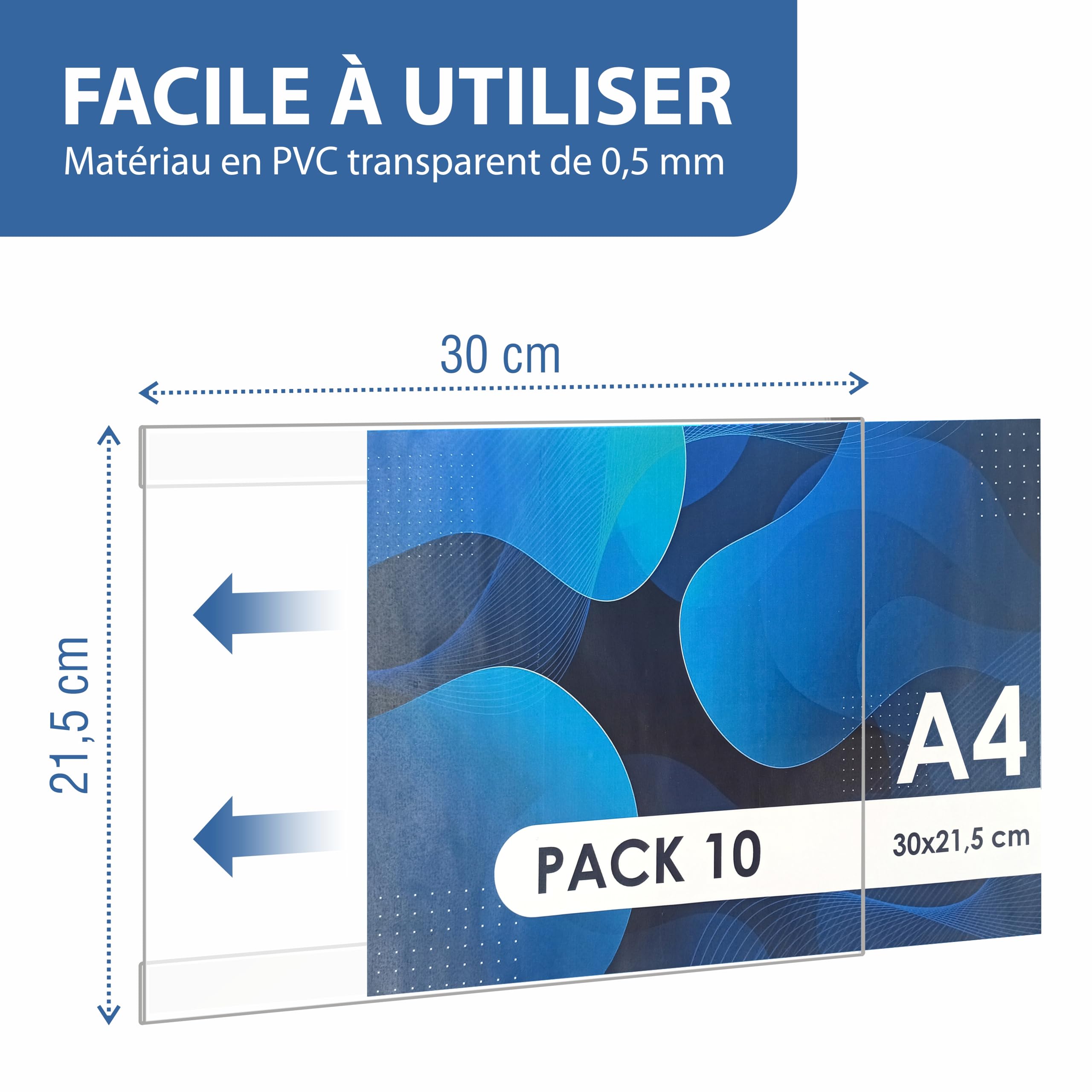 Porte Document Mural A4 Adhesif Porte Menu Restaurant Panneau Affichage Exterieur Support Mural Affiche, Document pour Bureau, Magasin, Restaurant (horizontal)