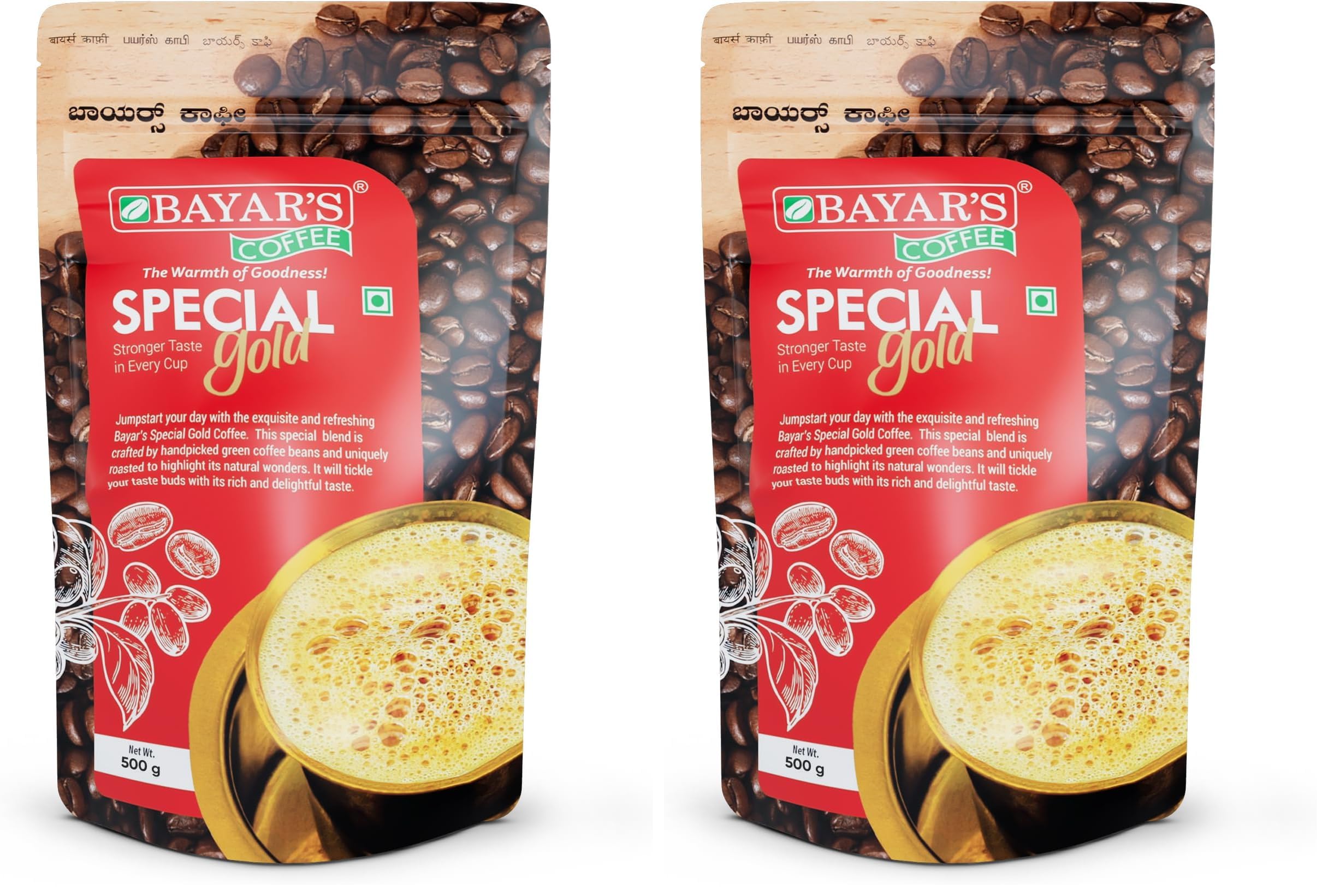 Bayar's Coffee Special Gold Filter Coffee Powder 500g | Rich South Indian Blend with 70% Coffee, 30% Chicory | Balanced Taste & Sweet Aroma | Freshly Roasted & Ground (Pack of 2)-image-43