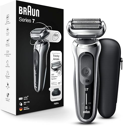 Miniatura 14 de Braun Afeitadora Eléctrica para Hombre, Serie 7 7120s, Afeitado Húmedo y Seco, Modos Turbo y Suave, Afeitadora de Láminas Impermeable, con