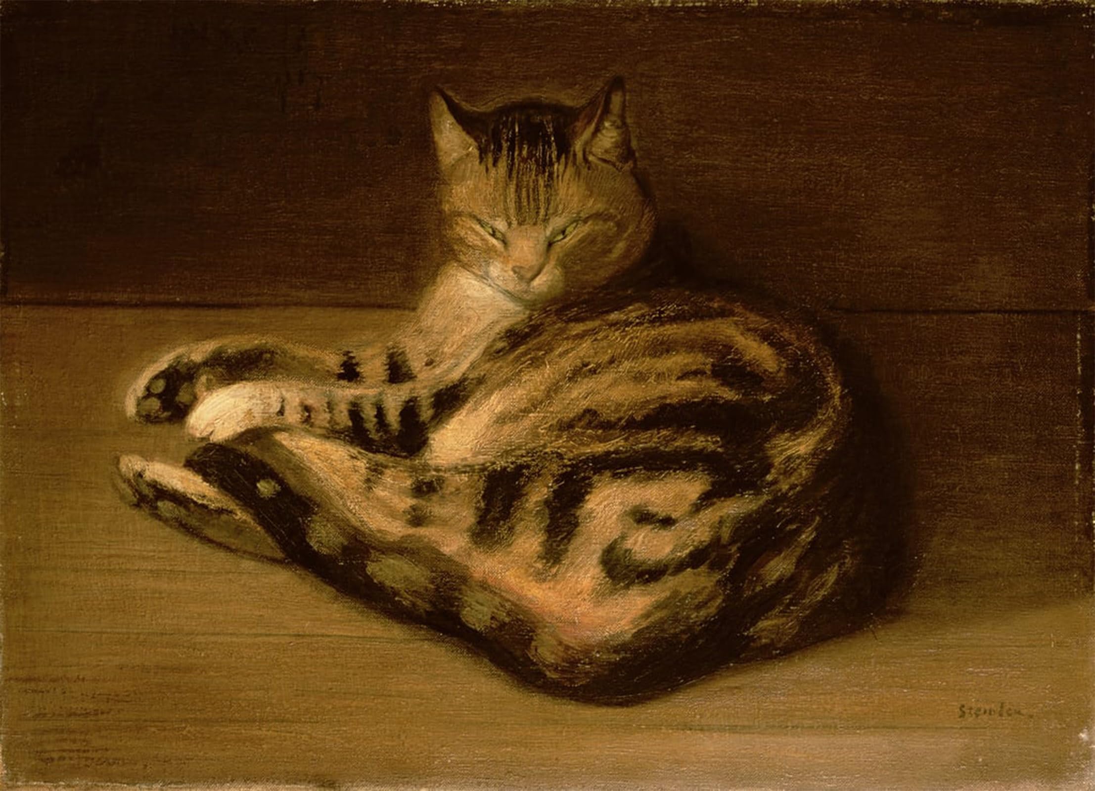 SERENDIPITP Aesthetic Poster Photo Wall Print Retro Picture Recumbent Cat by Théophile Alexandre Steinlen Modern Wall Artwork for Home Decor 60x90cm