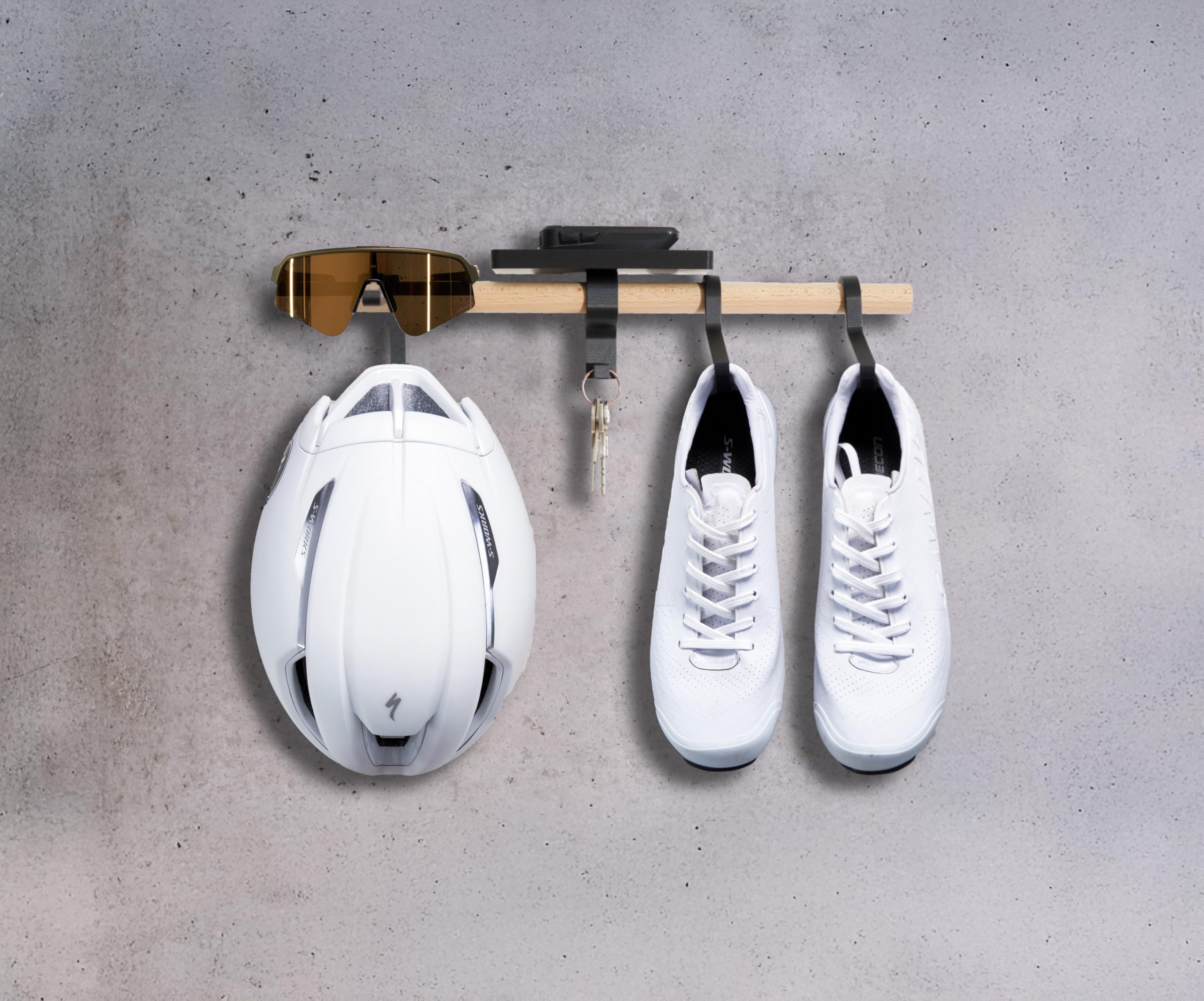 Bike Gear Bar, 3D-Druck-Technologie, Wandhalterung für Helm, Sonnenbrille, Fahrradcomputer und Schuhe, Radfahrer