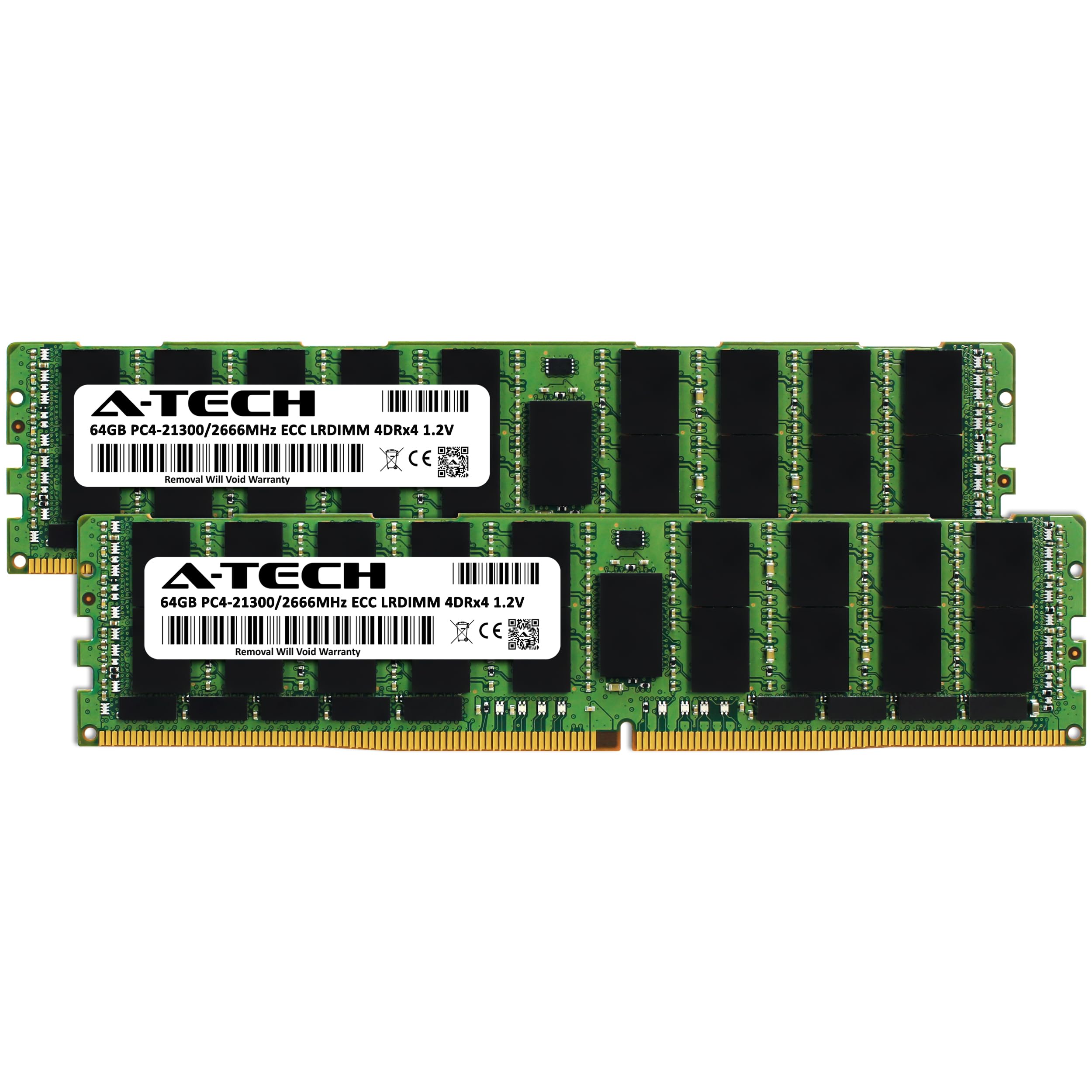 A-Tech 128GB Kit (2x64GB) DDR4 2666MHz PC4-21300 ECC LRDIMM 4Rx4