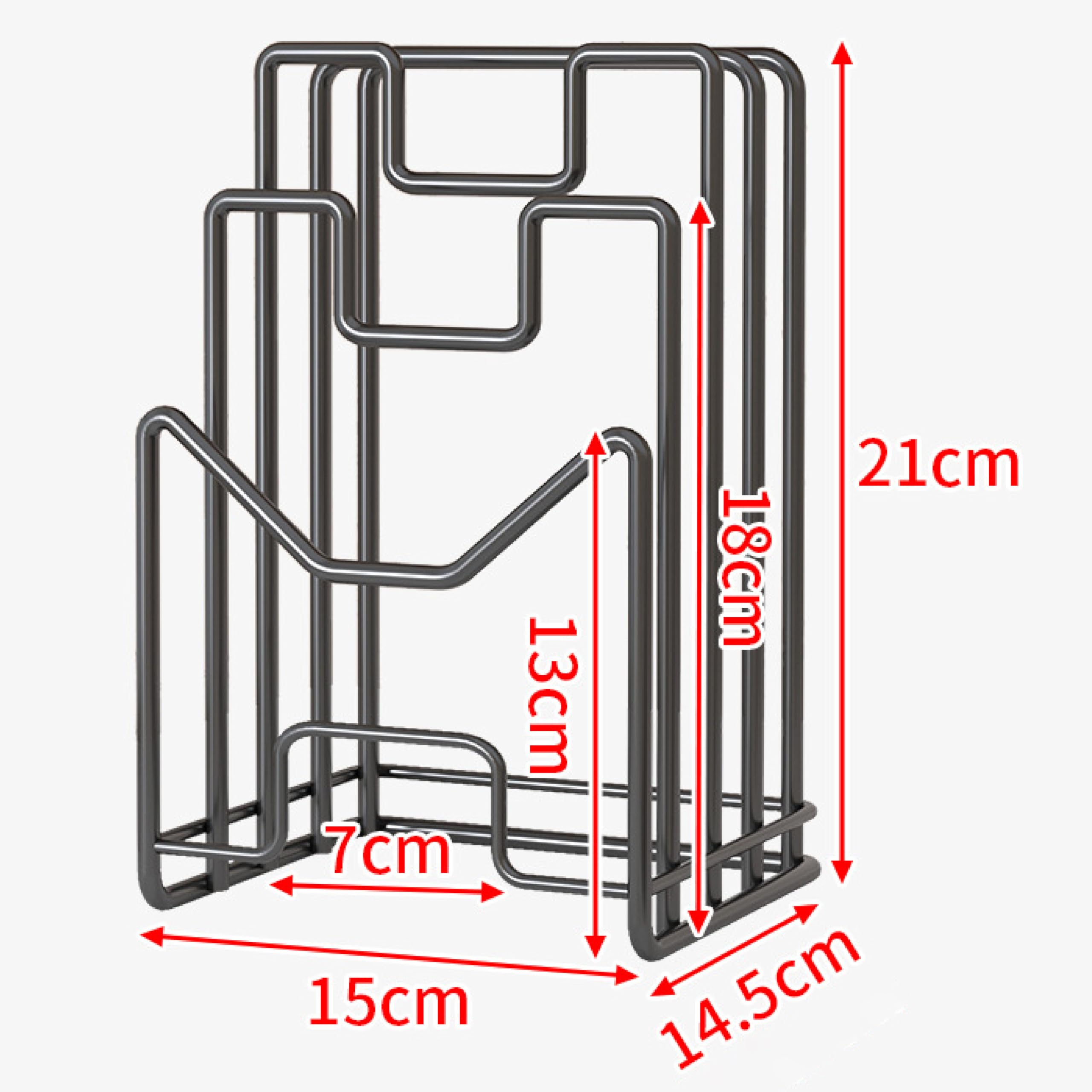 1Stück Schneidebrett-Rack, Schneidebrett Rack Schneidebrett, Topfpfannendeckel Halter Schwarz,Topfpfannendeckel-Halter für Küchenschränke, Schneidebrett Ständer,Schneidebrett-Organiser Ständer