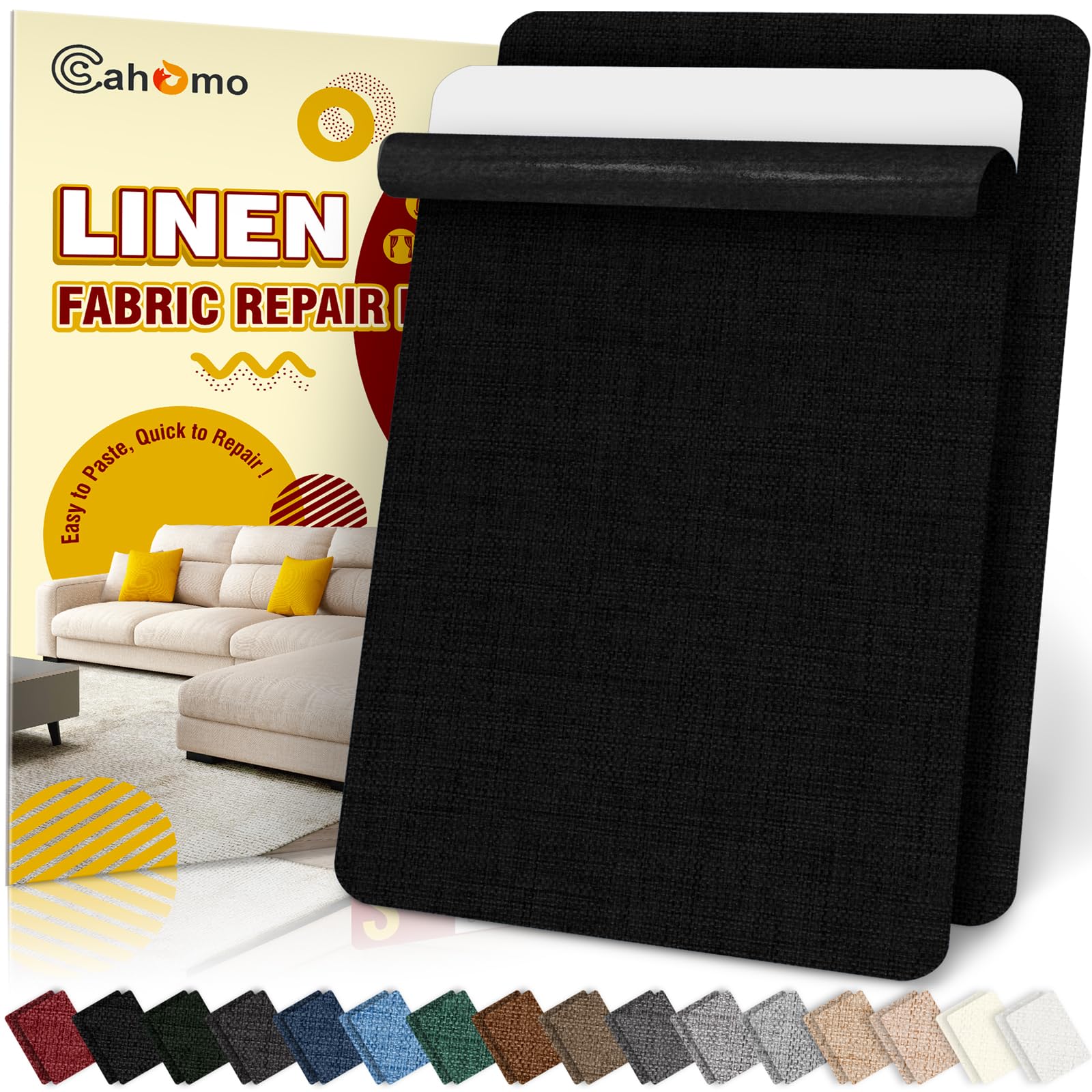 Flicken Selbstklebend Stoff, Cahomo Leinenstoff Patches Selbstklebend, Leinen Reparatur Patches für Sofa, Autositze, Bootssitze, Bürostuhl, Vorhang