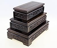 Vista 6 de Muebles orientales chinos de palisandro macizo Mahagony soporte de exhibición de madera base de madera rectangular con forma rectangular