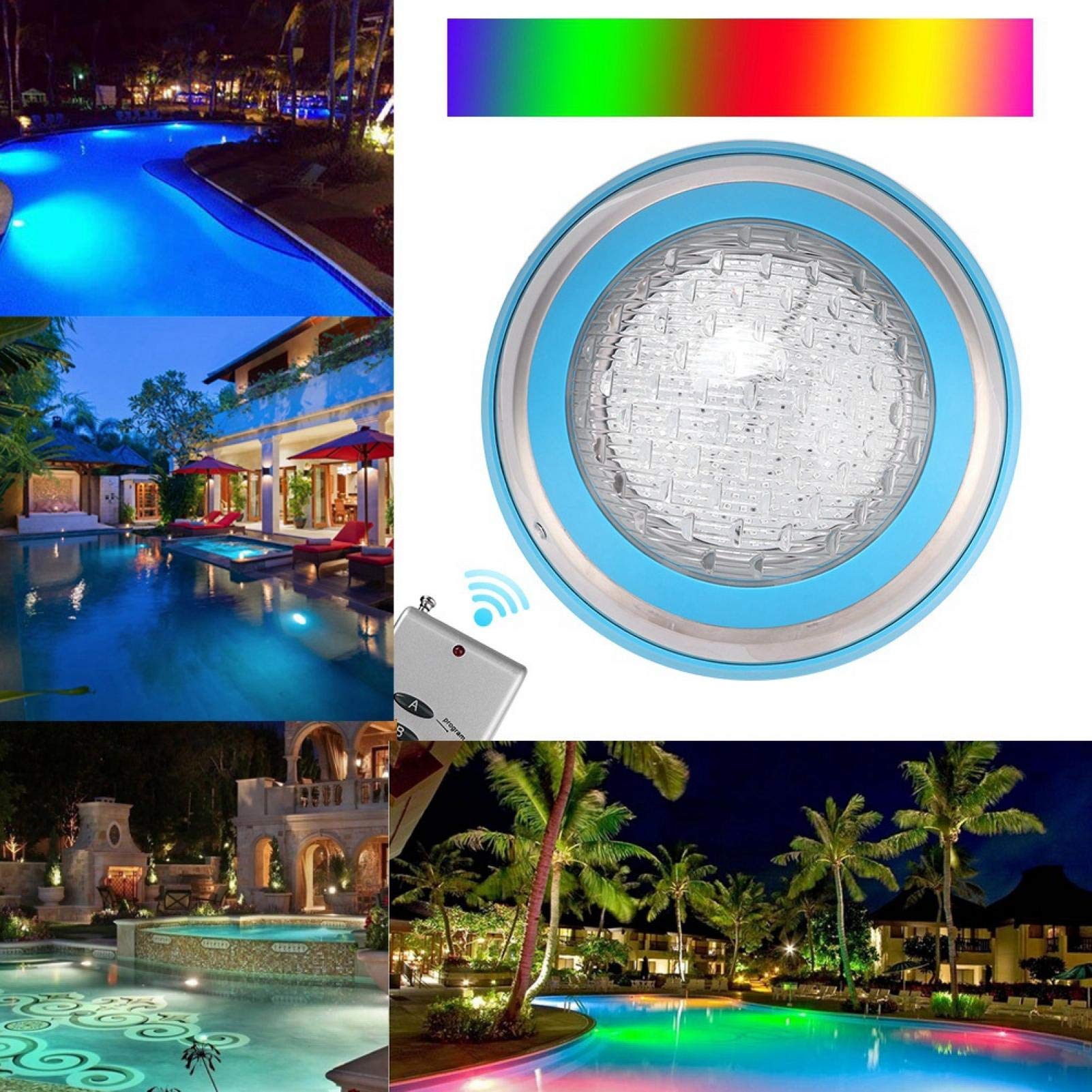 Luce Subacquea, Lampada Subacquea RGB Multicolore con Luce da Piscina Impermeabile AC12V 35W 360LED con Telecomando