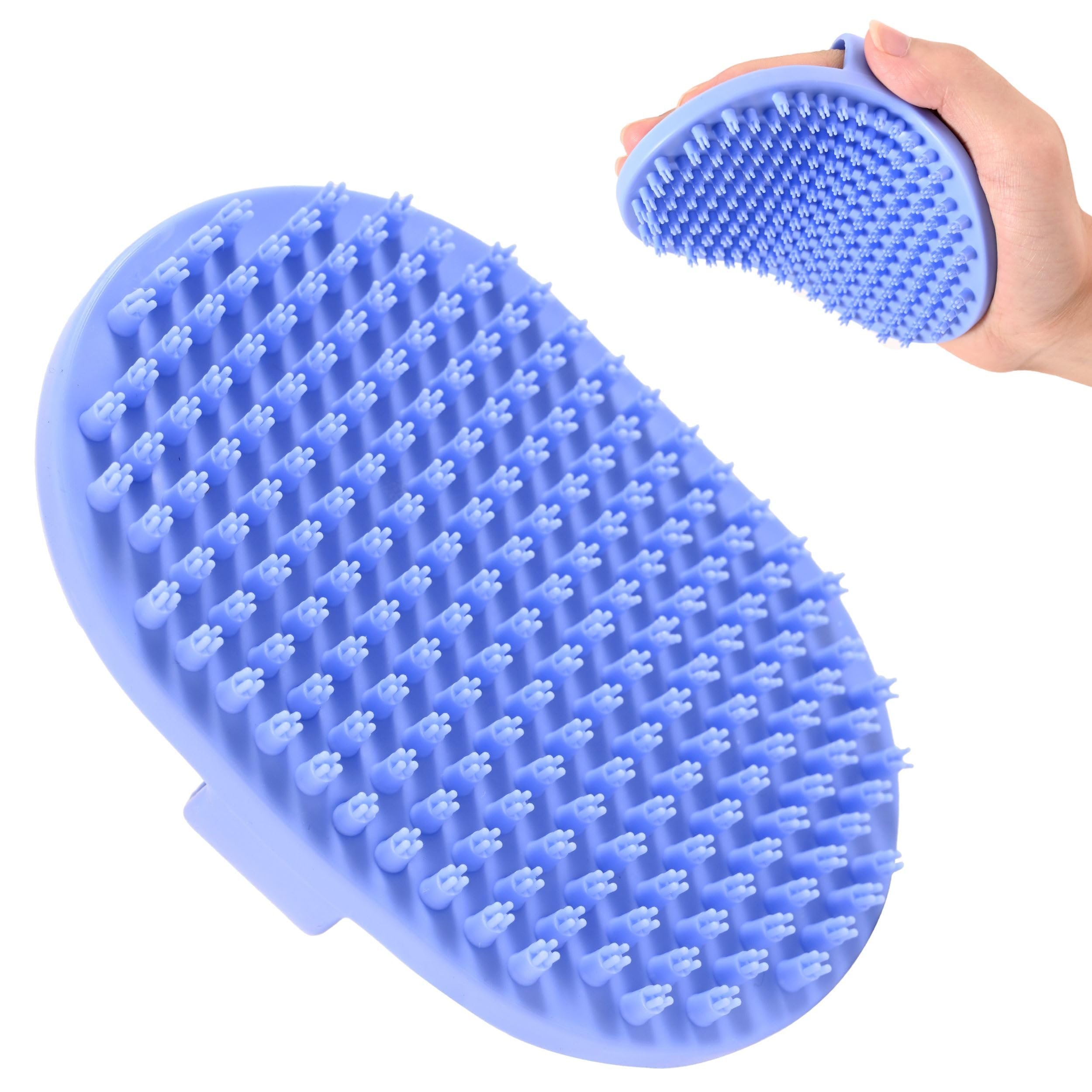 Dog Grooming Bath Brush, Pet Rubber Brush For Shower Scrubbing & Soothing Massage, Ideal for Long & Short Haired Dogs and Cats, Essential Puppy
