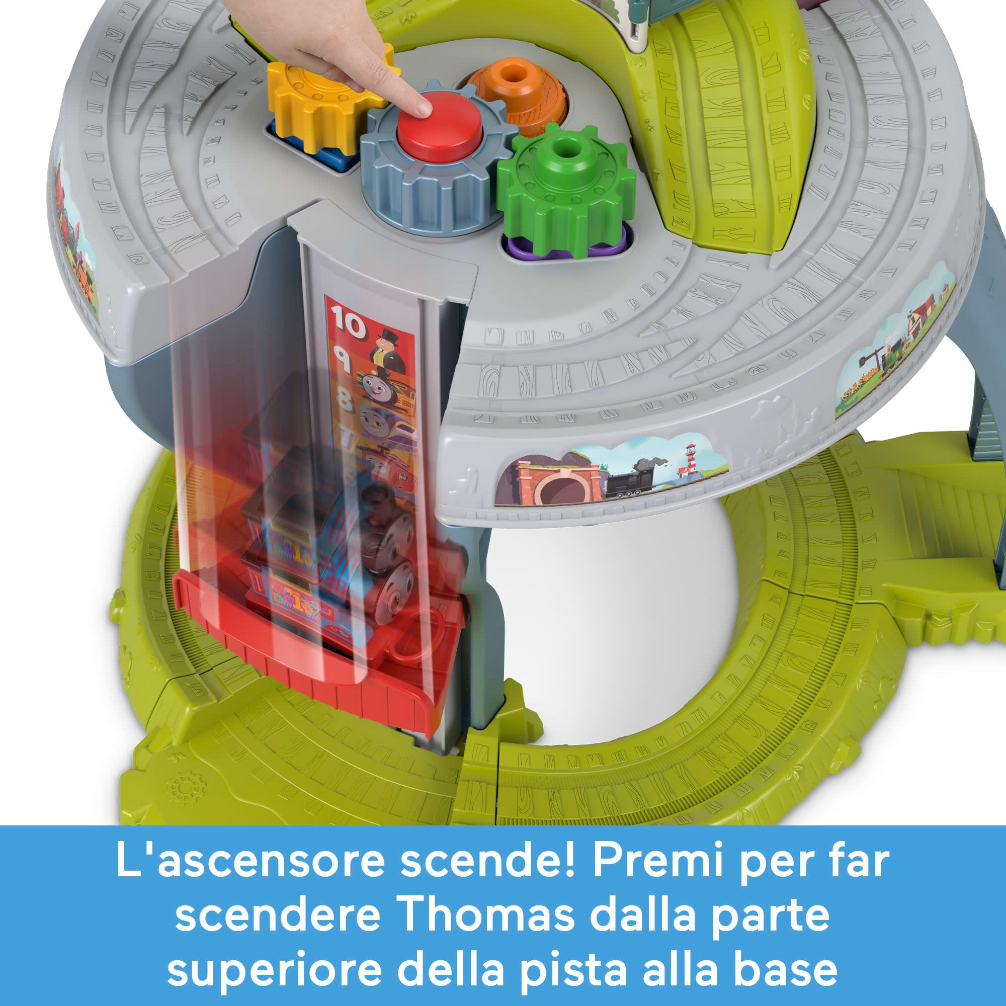 Il Trenino Thomas - Il Mio Primo Set Trenino, pist con 2 livelli di gioco, blocchi di forme impilabili e accessori per lo sviluppo motorio, giocattolo per bambini, 1+ anni, JDD70
