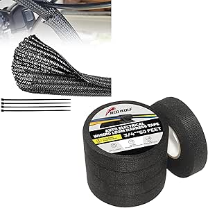 Amazon.com: RED WOLF Wiring Harness Tape High Temp Wire Cable Loom Self