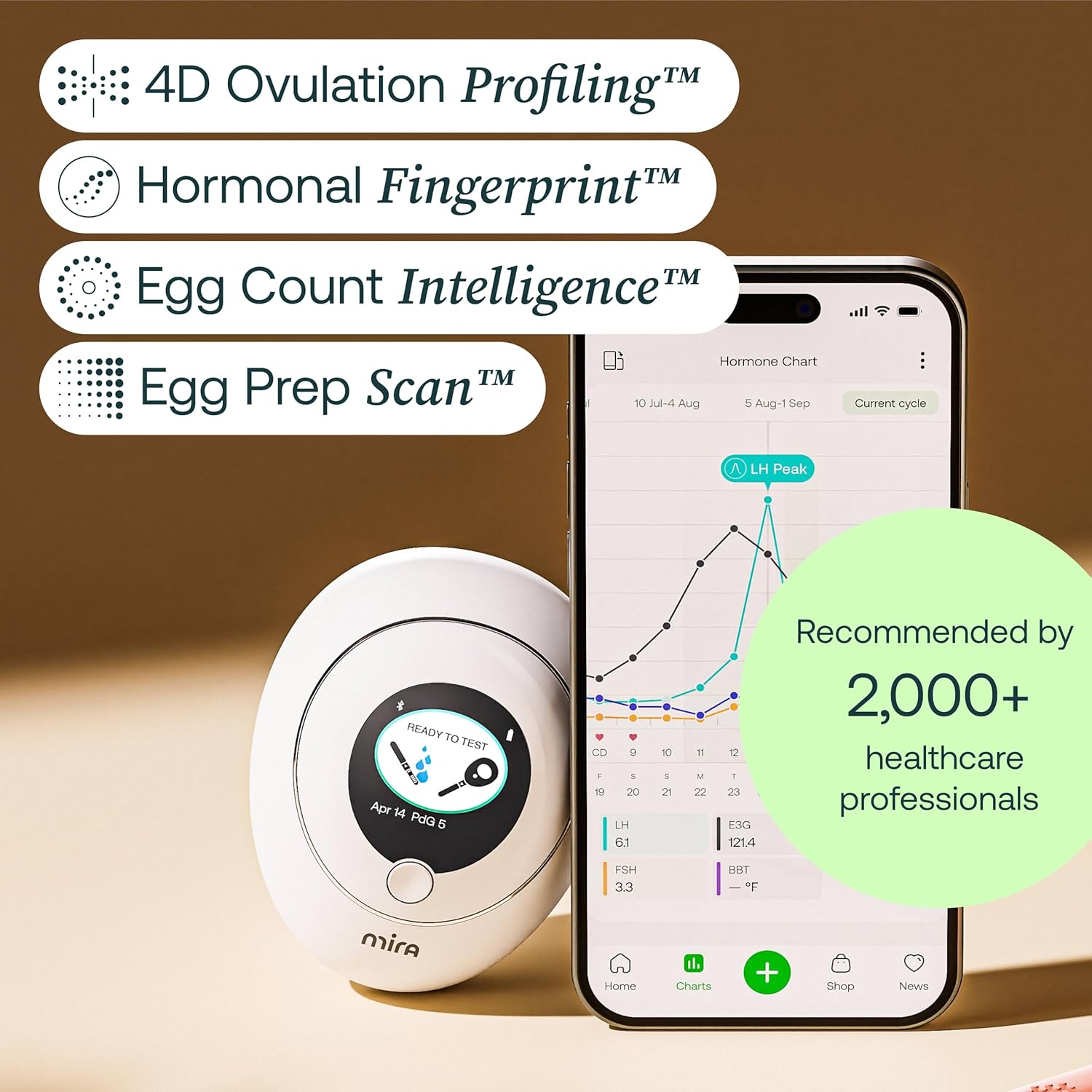 Mira Ultra4 Fertility Monitor & Ovulation Test Kit, Track 4 Key Fertility Hormones LH, PdG, E3G, and FSH for Family Planning & Pregnancy, Digital Results at Home with the Analyzer + Mira App, 20 Tests - Image 5