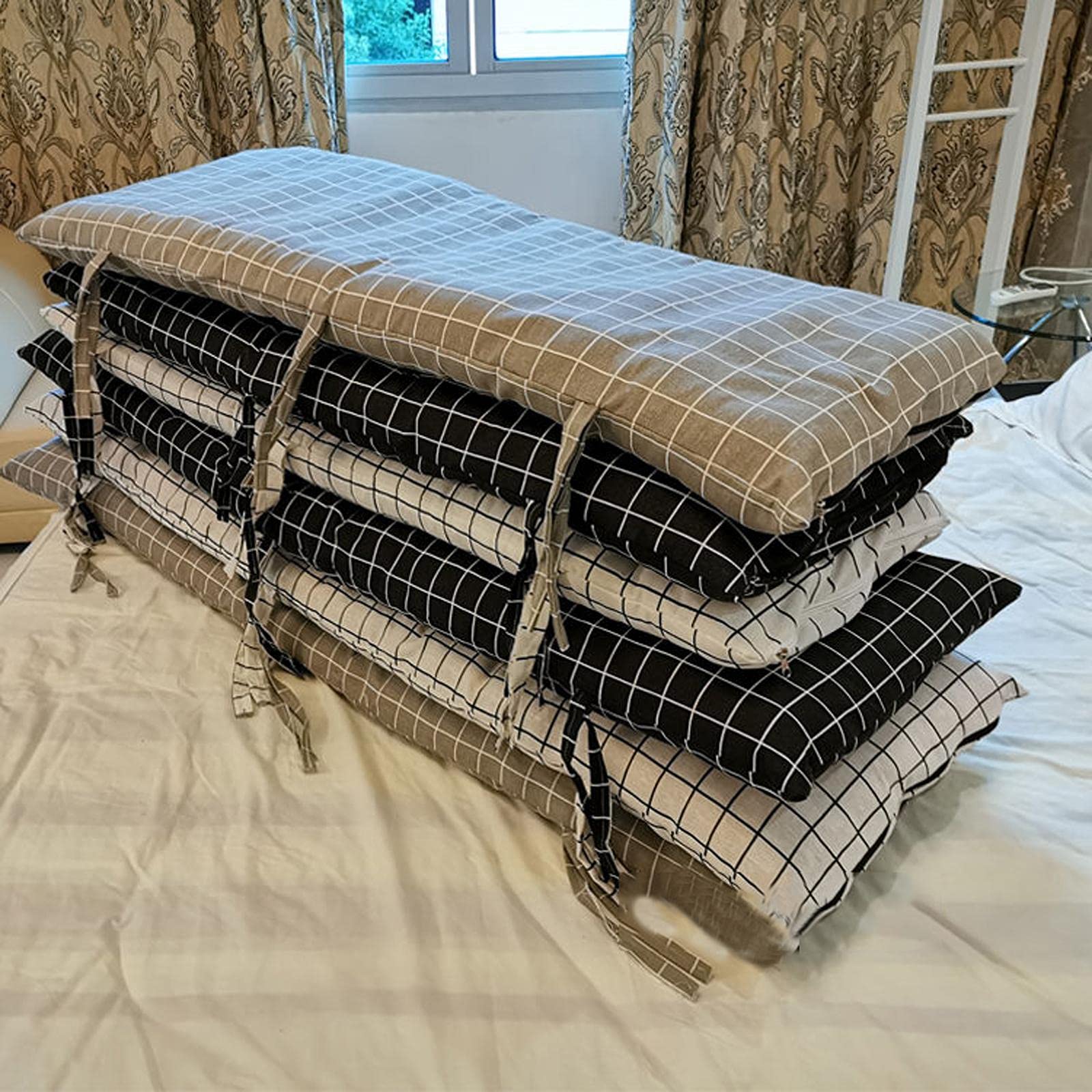 Dhao Ultra Thick Garden Cushion Swing Hammock Seat Pad Sun Lounger Replacement Sunbed Covers with Zipper Patio Classic Padded for Outdoor Indoor,Washable,180x55cm