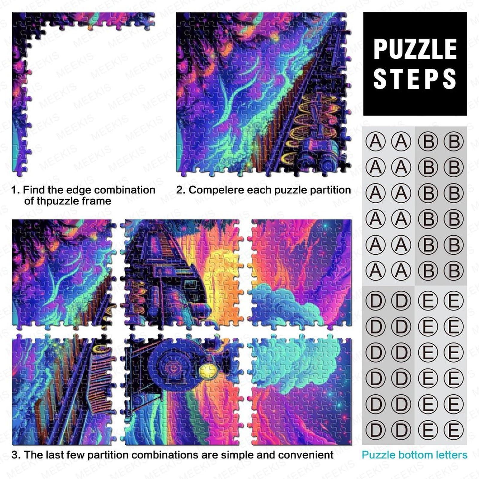 Steam Train Jigsaw Puzzles for Adults Kids Interesting Puzzles 1000 Pieces Impossible Puzzle Home Decoration Gifts 38x26cm/1000pcs - Image 5