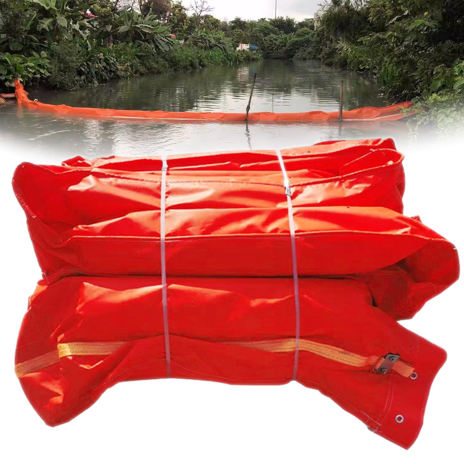 Barrage flottant de confinement des hydrocarbures avec coussins gonflables