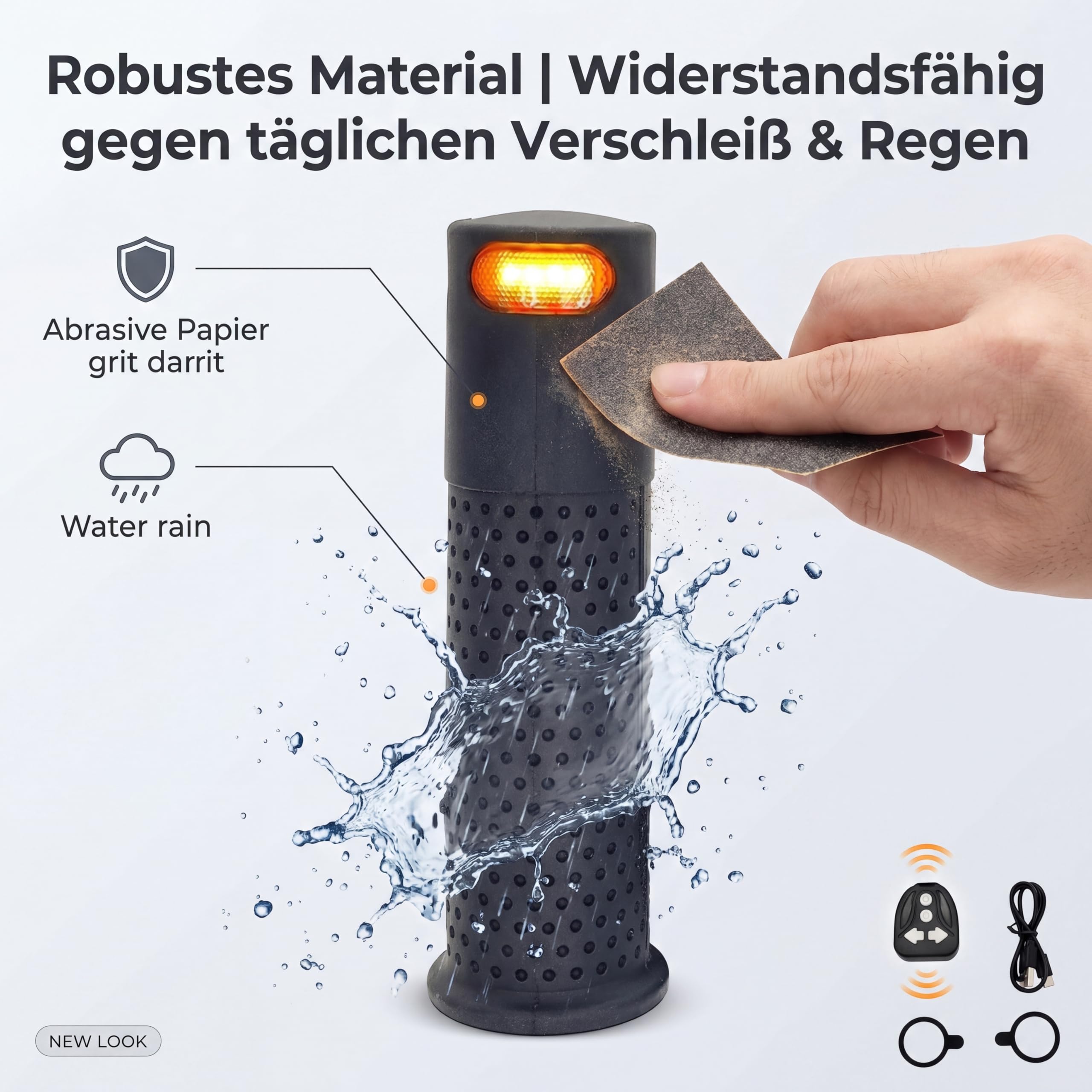Poignées de guidon de trottinette électrique avec clignotants intégrés, pour Xiaomi M365/Pro 1S/Pro 2/Mi3, Silicone-ABS, 135 mm, noir/gris
