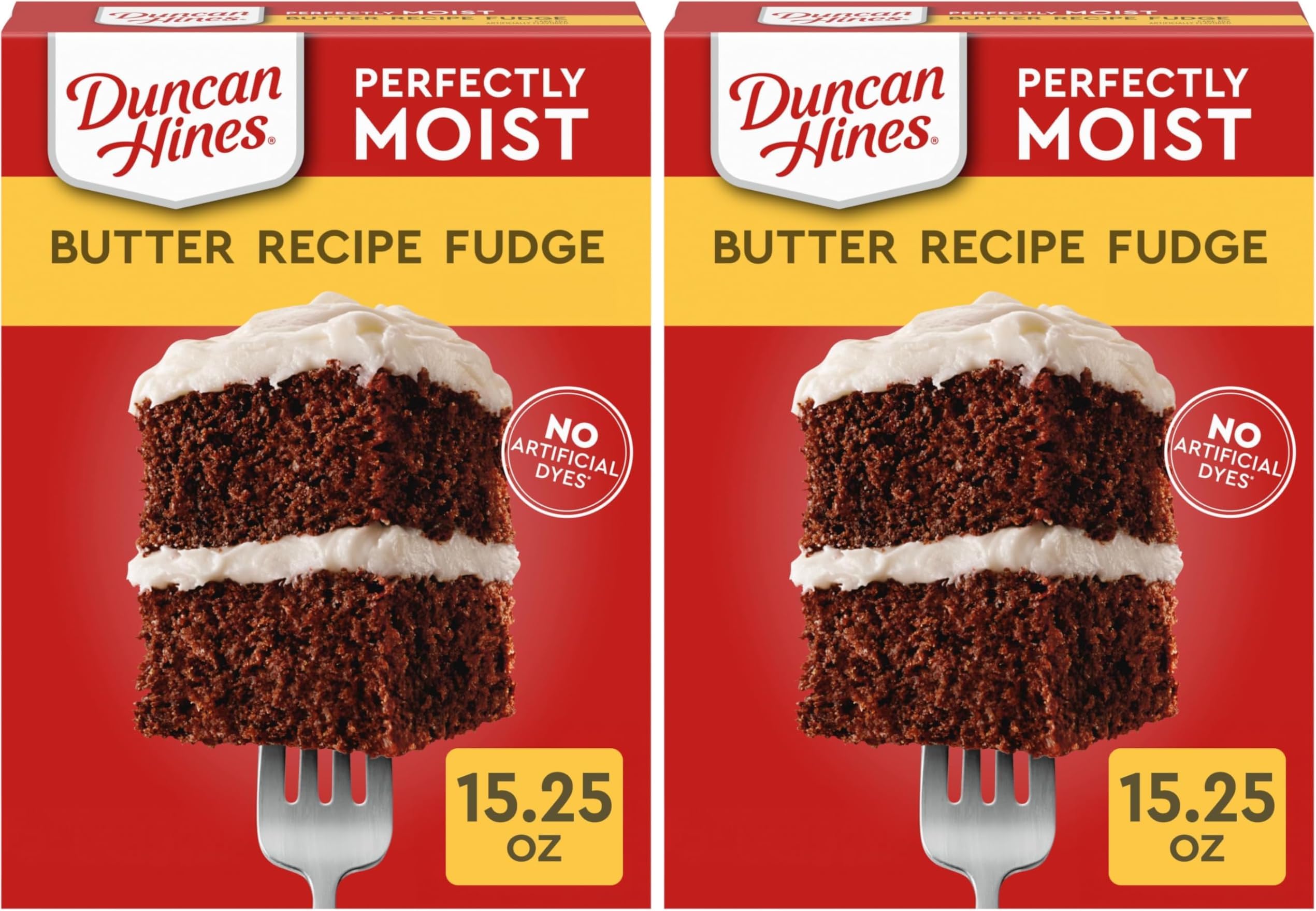 Perfectly Moist Butter Recipe Fudge Cake Mix, 15.25 OZ (Pack of 2)