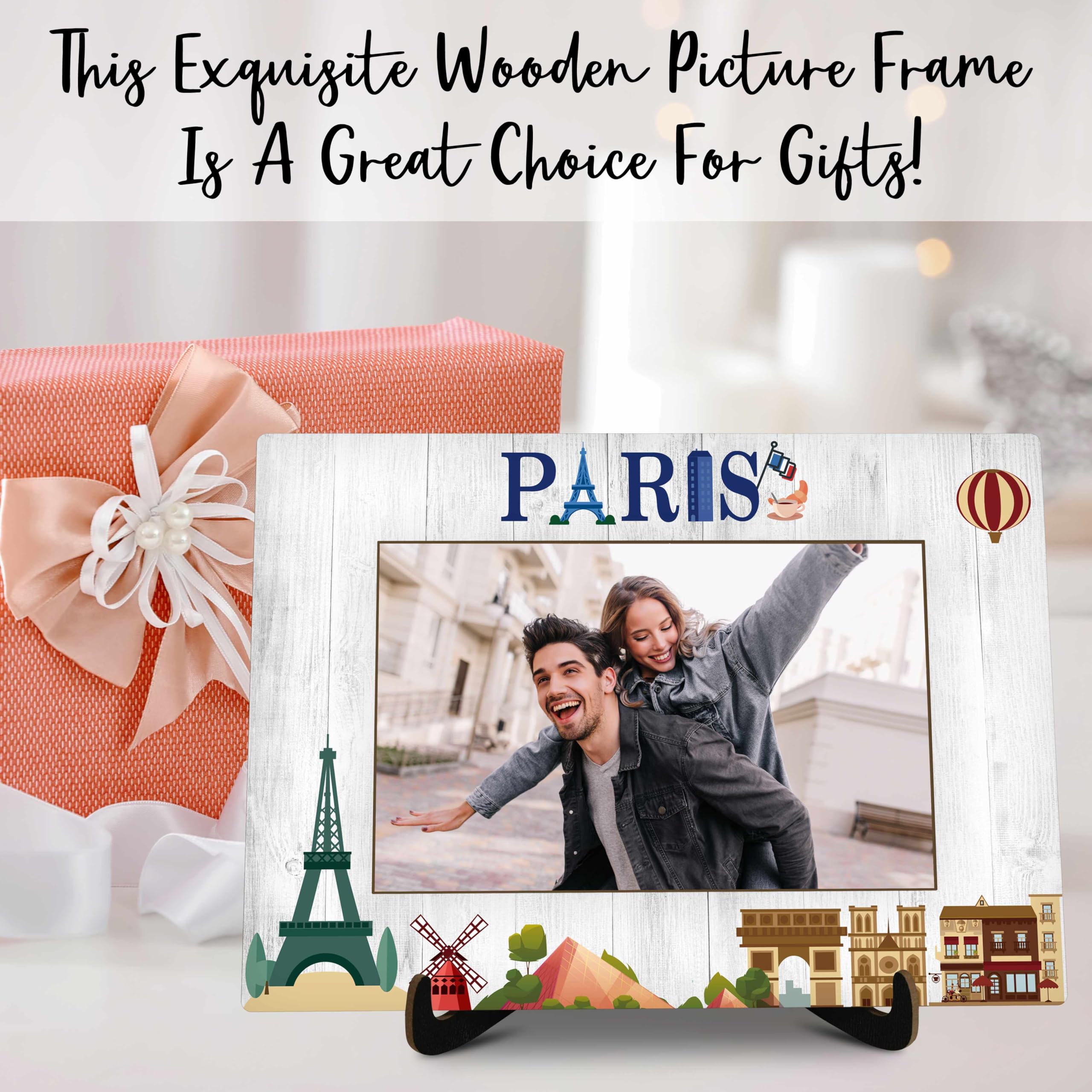 Amazon.co.jp: valucise Paris ピクチャーフレーム、スタンド付き木製