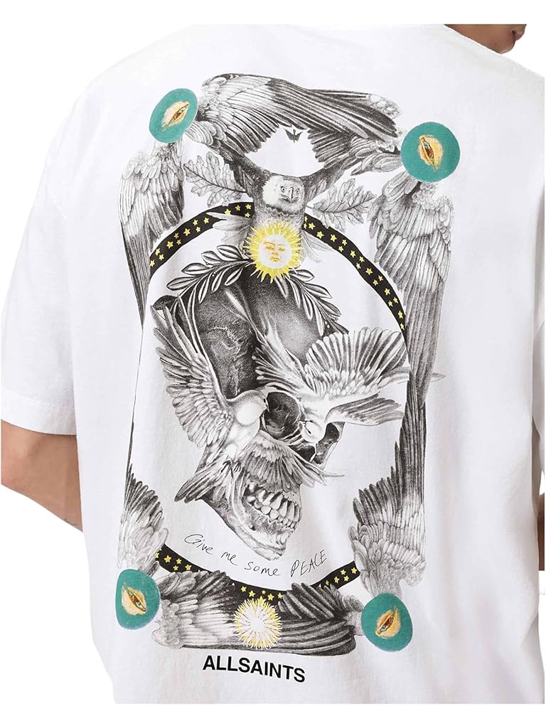 White AllSaints Mysteries Short Sleeve Crew