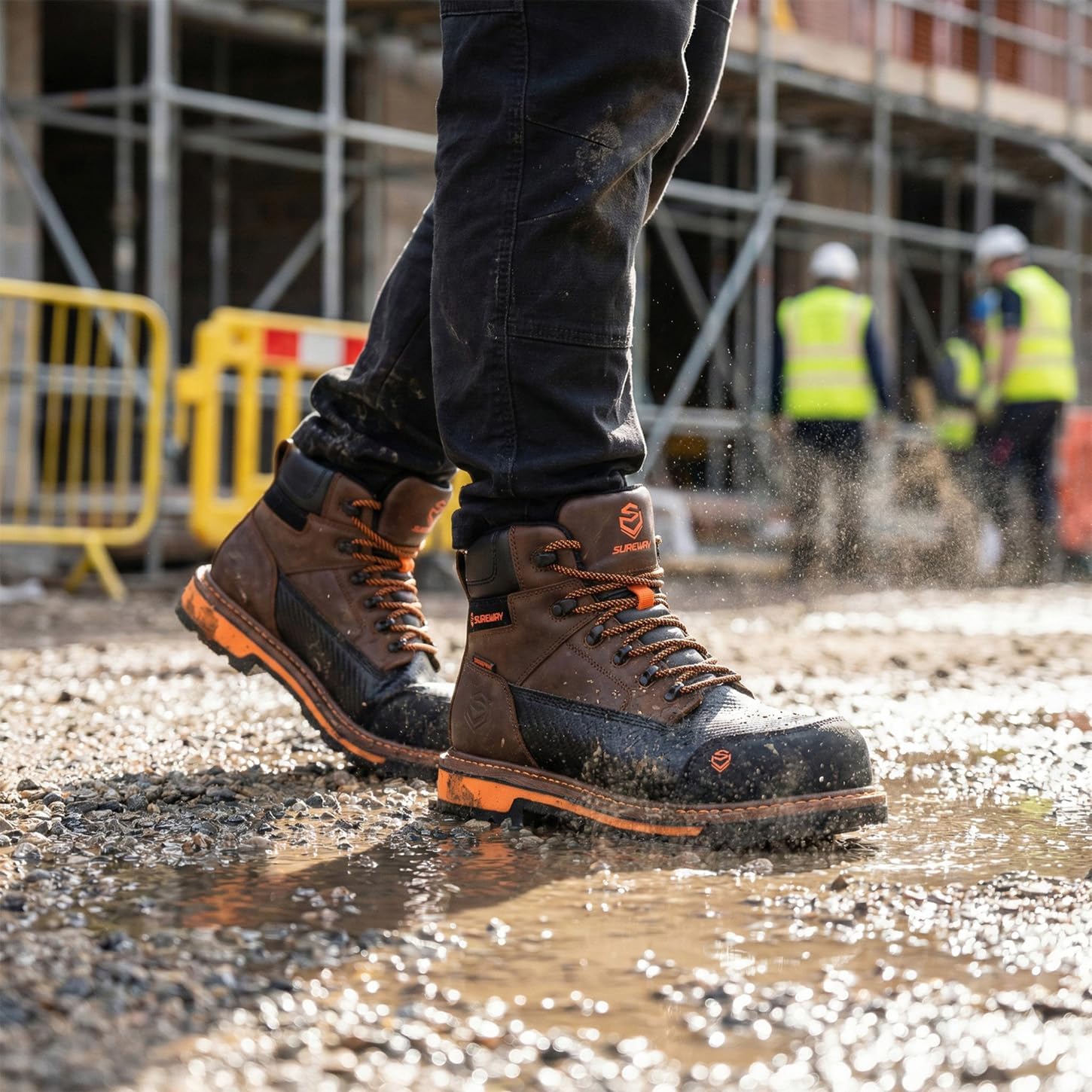 SUREWAY Men's 6" Waterproof Soft/Composite Toe Work Boot - Heavy Duty Crazy Horse Leather, Slip Resistant Lace Up for Construction & Industrial Safety - Image 7